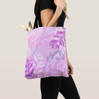 Trendy moderne abstracte bloemige botanische blad tote bag