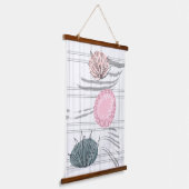 Trendy moderne Abstracte bloemschildering Hangend Wandkleed (Gebogen)