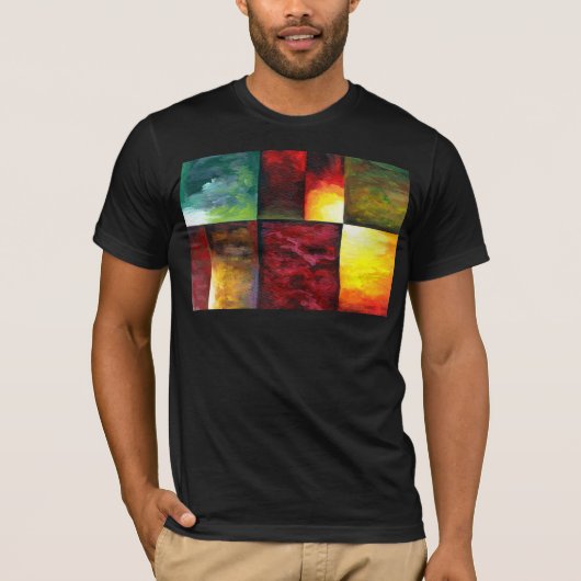 Trendy Moderne Abstracte kunst Sjabloon zwart schi T-shirt (Voorkant)