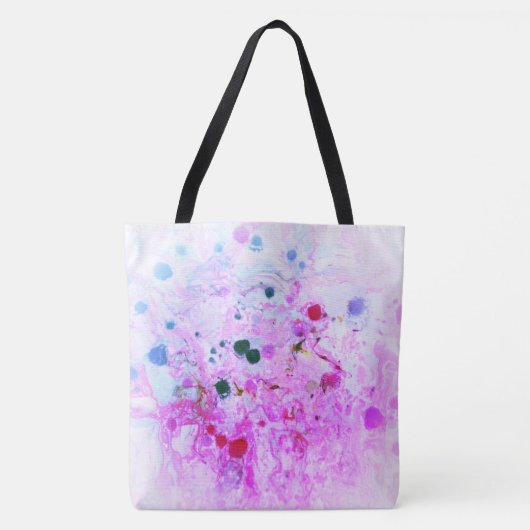 Trendy Moderne Abstracte Roze Rood Geel Groen Tote Bag (Voorkant)