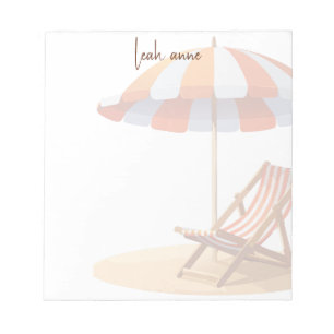 Trendy Moderne Aquarel Strand Zomer Kust Notitieblok