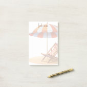 Trendy Moderne Aquarel Strand Zomer Kust Post-it® Notes (Op bureau)