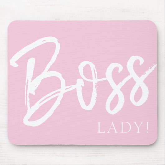 Trendy moderne baas citeert een roze roze kreet muismat (Voorkant)