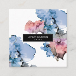Trendy moderne bewerkbare verfspatten vierkante visitekaartje