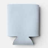 Trendy moderne blauwe en oranje script bruiloft blikjeskoeler (Achterkant)