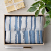Trendy Moderne Blauwe en Witte Kuststrepen Tissuepapier (Geschenk)