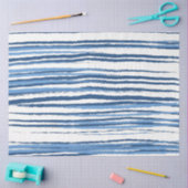 Trendy Moderne Blauwe en Witte Kuststrepen Tissuepapier (Craft)