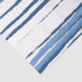 Trendy Moderne Blauwe en Witte Kuststrepen Tissuepapier (Detail)