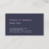 Trendy moderne blauwe haarstylist visitekaartje (Achterkant)