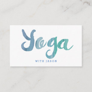 Trendy moderne blauwe yoga instructeur visitekaartje