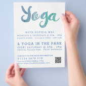 Trendy moderne blauwe yogales advertentie flyer (Hand)