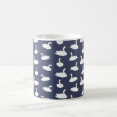 Trendy Moderne Blauwe Zwaanpatroon Mok (Center)