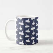 Trendy Moderne Blauwe Zwaanpatroon Mok (Links)