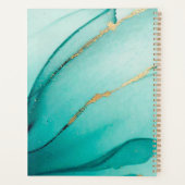 Trendy moderne Blauwgroen en goudmarmerdag Planner (Achterkant)