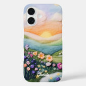 Trendy Moderne Bloemige Zonsondergang Persoonlijke Case-Mate iPhone Case (Achterkant)