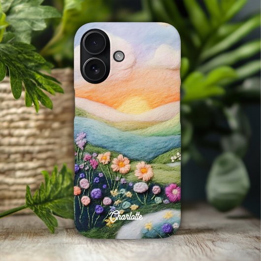 Trendy Moderne Bloemige Zonsondergang Persoonlijke Case-Mate iPhone Case