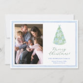 Trendy Moderne Bogen Kerstboom Fotocollage Feestdagenkaart (Voorkant)