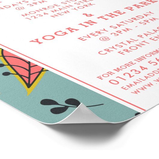 Trendy Moderne Boho Yoga Klasse Reclame Poster (Hoek)