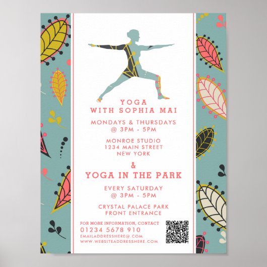 Trendy Moderne Boho Yoga Klasse Reclame Poster (Voorkant)