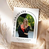 Trendy Moderne Boog Foto Afstuderen Kaart