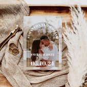 Trendy moderne boog foto bruiloft save the date