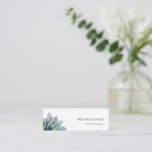 Trendy moderne botanische groen QR-code Mini Visitekaartje (Staand voorkant)