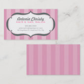 TRENDY moderne brede streep roze grijs Visitekaartje (Voorkant / Achterkant)