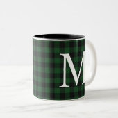 Trendy moderne Buffalo Plaid Monogrammed Mok (Voorkant rechts)