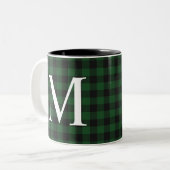 Trendy moderne Buffalo Plaid Monogrammed Mok (Voorkant links)