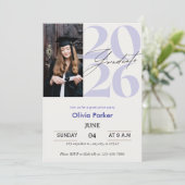 Trendy Moderne Casual Foto Afstuderen Kaart (Staand voorkant)