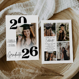 Trendy Moderne Casual Foto Afstuderen Kaart