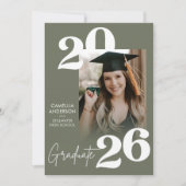 Trendy Moderne Casual Foto Afstuderen Kaart (Voorkant)