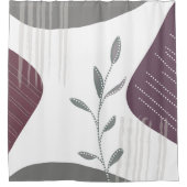 Trendy Moderne Chic Abstract Botanisch Douchegordijn (Voorkant)