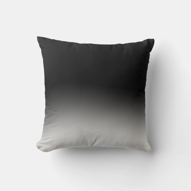 Trendy moderne chic abstract zwart-wit ombre kussen (Voorkant)