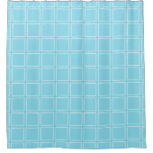 Trendy Moderne Chic Blauw en Wit Douchegordijn (Voorkant)