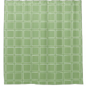 Trendy Moderne Chic Groen en Wit Douchegordijn (Voorkant)