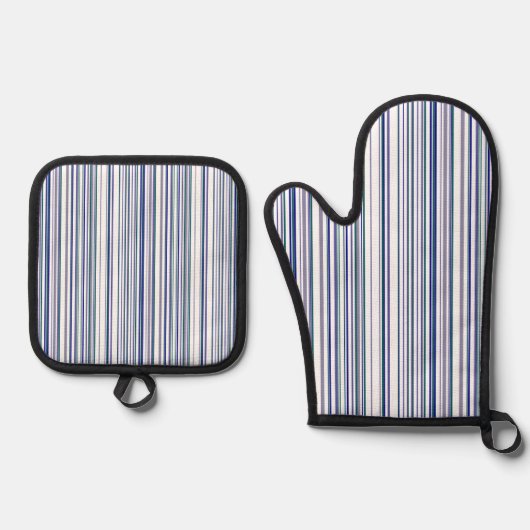 Trendy Moderne Chic Strepen Ovenwant & Pannenlap Set (Voorkant)