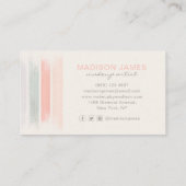 Trendy Moderne Chique Brushstrokes Make-up Artiest Visitekaartje (Achterkant)