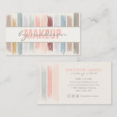 Trendy Moderne Chique Brushstrokes Make-up Artiest Visitekaartje (Voorkant / Achterkant)
