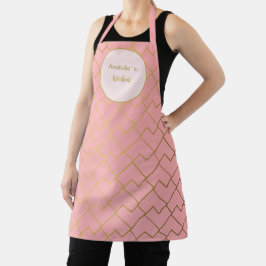 Trendy Moderne Chique Geometrische Gouden Blush Ro Schort