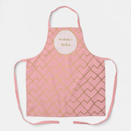 Trendy Moderne Chique Geometrische Gouden Blush Ro Schort