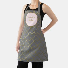 Trendy moderne chique geometrische gouden grijs ro schort