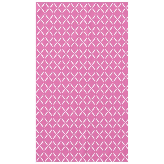 Trendy Moderne Chique Roze en Witte Bloemen Tafelkleed (Voorkant)