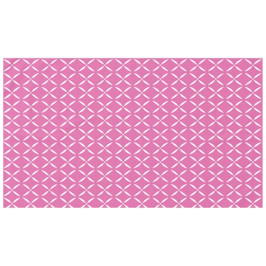 Trendy Moderne Chique Roze en Witte Bloemen Tafelkleed (Voorkant (Horizontaal))