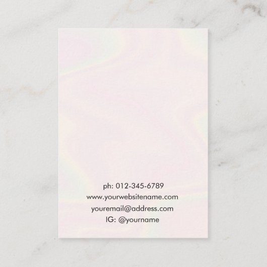 Trendy Moderne Chique Sieraden Oorbel Display Visitekaartje (Achterkant)