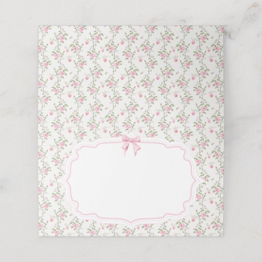 Trendy Moderne Coquette Roze Bow Love Shack Place Plaatskaartje (Buitenkant ongevouwen)