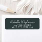 Trendy Moderne Donkergroene Script Retouradres Etiket (Insitu)