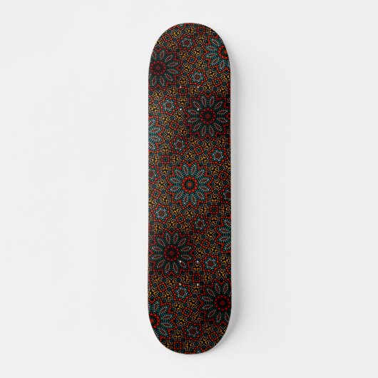 Trendy Moderne Dot Art Mandala Patroon Skateboard (Voorkant)