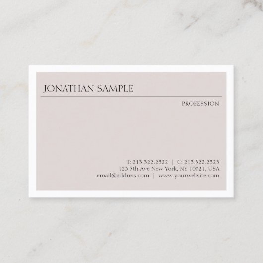 Trendy Moderne Eenvoudige Design Elegant Professio Visitekaartje (Voorkant)