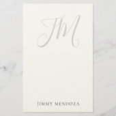 Trendy moderne eenvoudige handschrift monogram briefpapier (Voorkant)